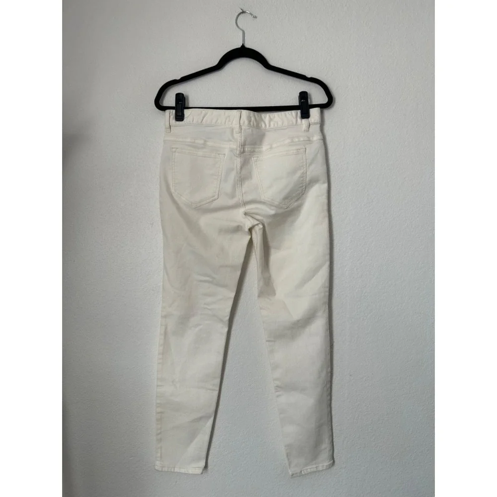 Free People Jeans Womens SZ 29 White Mid Rise Slim Fit Distressed Stretch Denim